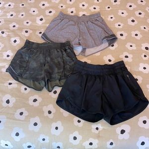 LOT OF 3 x lululemon ATHLETIC SHORTS SIZE 4 - IN EXCELLENT “LIKE NEW” CONDITION!